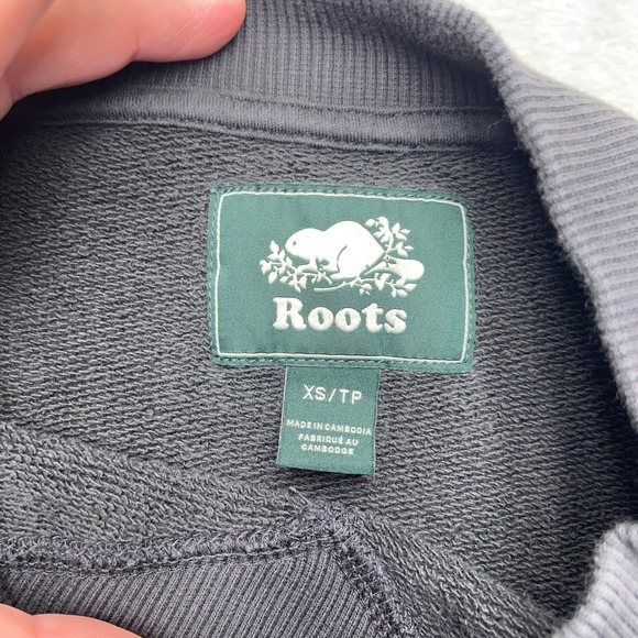 Roots Women's Gray Mock Neck Long Sleeve Sweatshirt Size XS - Picture 3 of 11